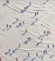雪の山のスキーヤー ウォールアート スポーツ ホワイト スノー スキー 部屋の装飾 ナイフ 04